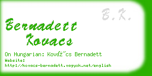 bernadett kovacs business card